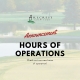 Hours of Operation graphic with golf course.